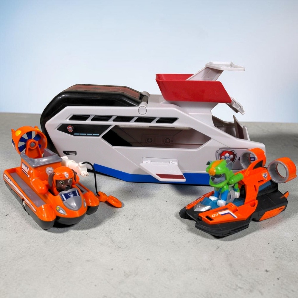 Paw Patrol Sea Patroller Transforming Ship Boat Zuma Rocky Hovercraft Figure Lot